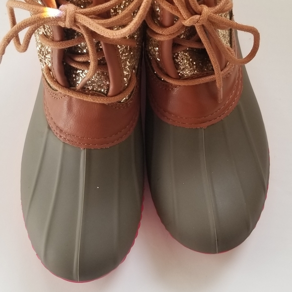 NWOB Kids glitter duck boots size 1 - Picture 5 of 7